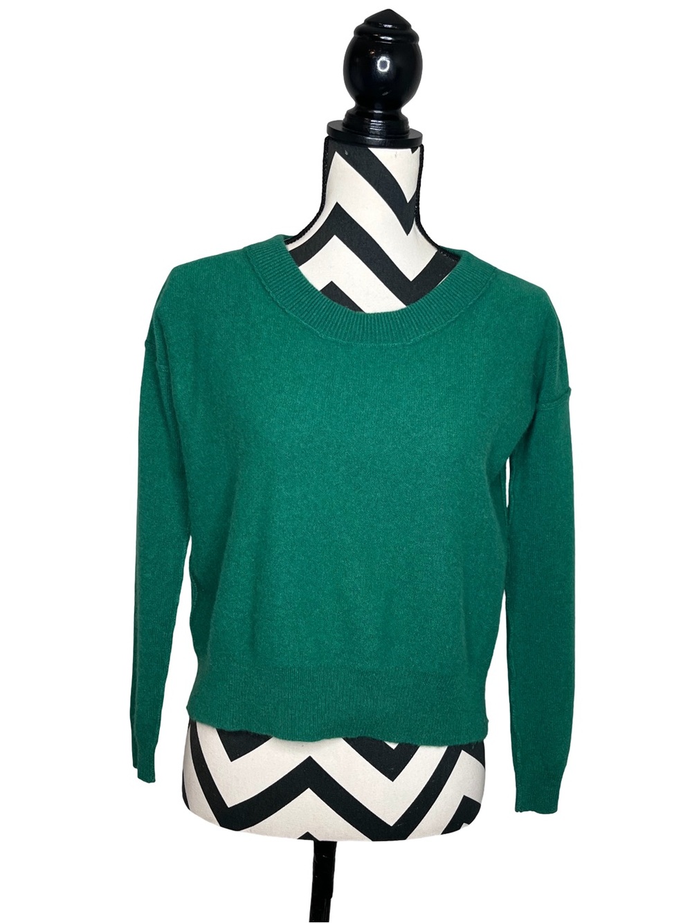 Tobey Grey 100% Cashmere Green Jumper Sweater Sz S